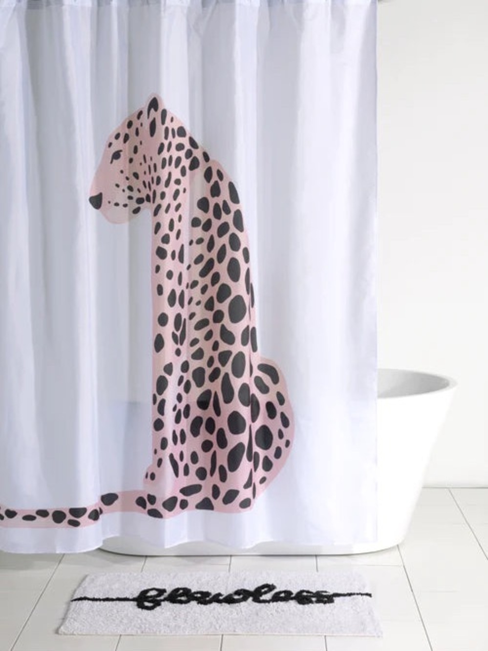 🐆NEW Shiraleah Leopard Print Shower Curtain 72x72 Polyester Bathroom In Package